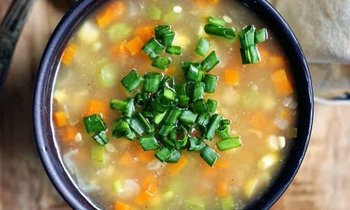 Bowl of warm Sweet Corn Soup